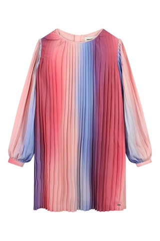 Vestido plisado dip-dye - Celeste y coral - Sonia Rykiel