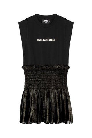 Vestido efecto doble prenda - Negro y dorado - Karl Lagerfeld