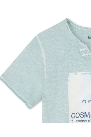 Camiseta de algodón orgánico - Azul claro jaspeado - Zadig