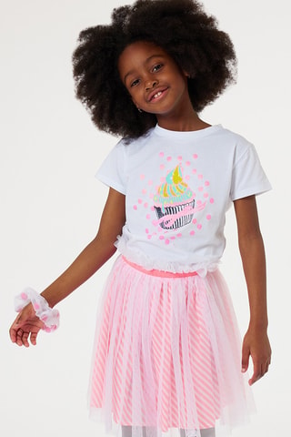 Camiseta y pulsera - Blanco y rosa