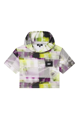 Camiseta con capucha - Blanco y negro - DKNY