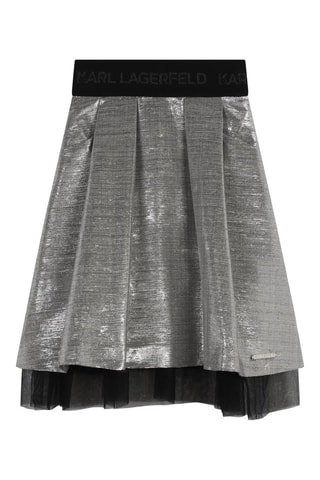 Falda avolantada - Plateado - Karl Lagerfeld