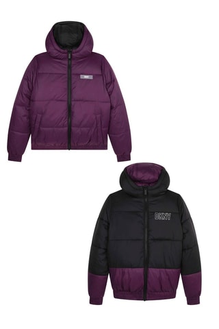 Anorak reversible con capucha - Violeta y negro - DKNY