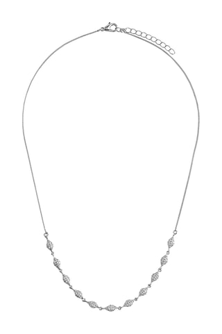 Collana - Argentato e bianco
