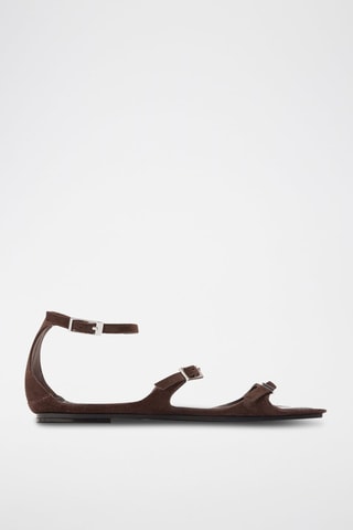 Sandali in pelle scamosciata - Marrone