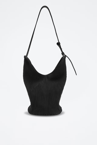 Borsa a spalla in velluto e pochette - Nero