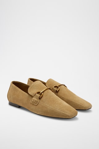 Mocassini in pelle scamosciata - Beige