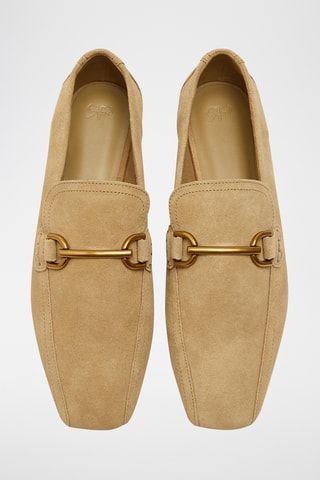 Mocassini in pelle scamosciata - Beige