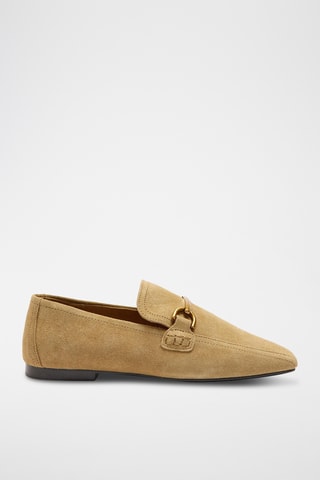 Mocassini in pelle scamosciata - Beige