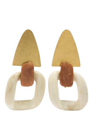 Orecchini - Bianco e marrone