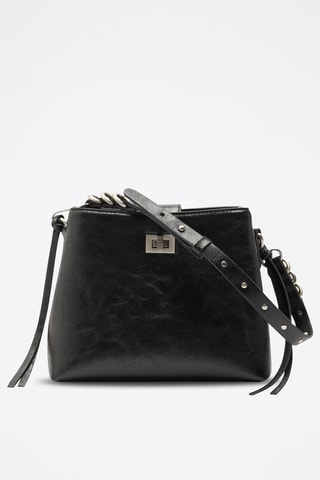 Borsa a tracolla in vernice - Nero