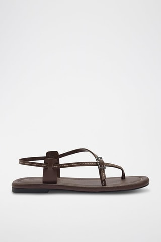 Sandali in pelle - Marrone