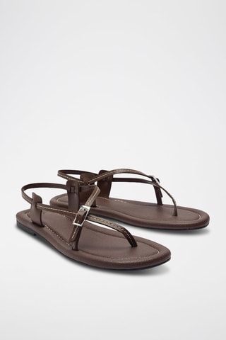 Sandali in pelle - Marrone