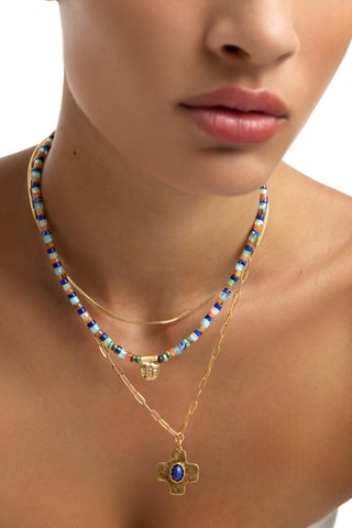 3 collane - Dorato e blu