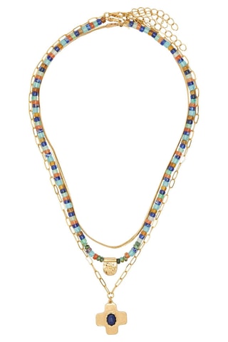 3 collane - Dorato e blu