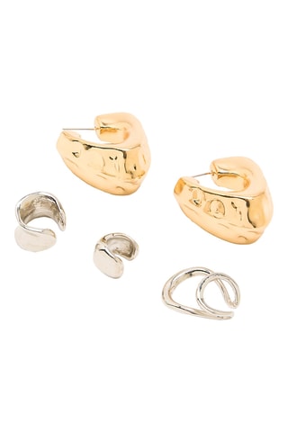 Paia di orecchini ed ear cuff - Dorato