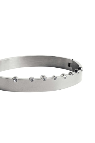 Bracciale bangle - Argentato e bianco