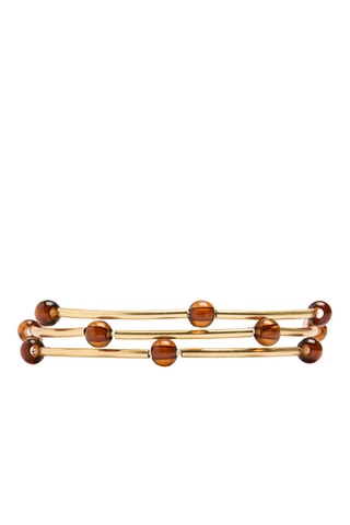 3 bracciali bangle - Dorato e marrone