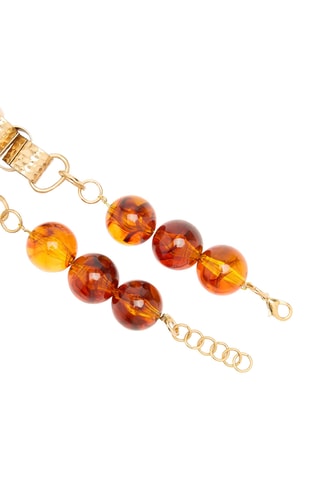 Collana - Dorato e marrone
