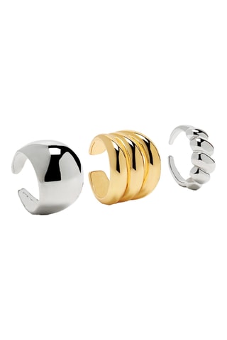 3 ear cuff - Dorato e argentato