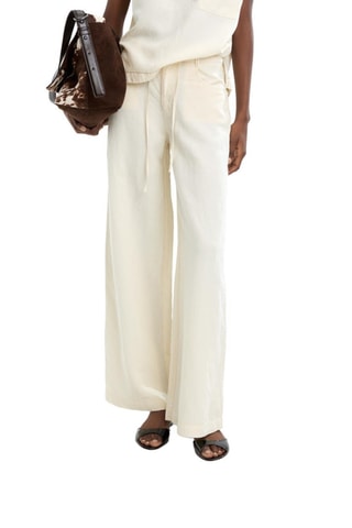 Pantaloni in lino - Giallo
