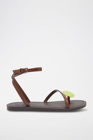 Sandali in pelle - Marrone e verde