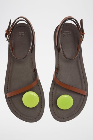 Sandali in pelle - Marrone e verde