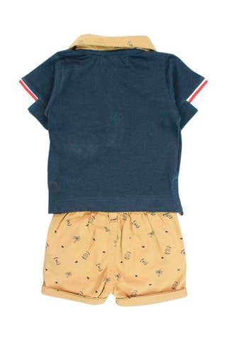 Polo en Short - Beige en blauw