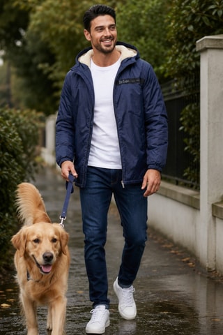 Parca com capuz - Lee Cooper - Azul-marinho