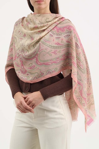 Sjaal - Beige en roze