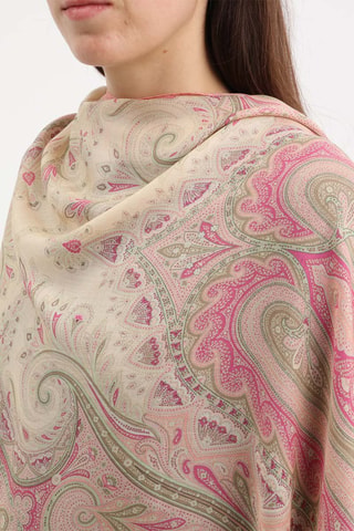 Sjaal - Beige en roze
