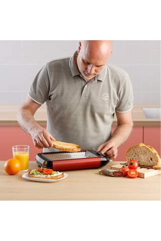 Tostapane - 700 W - Nero, rosso, argentato e grigio