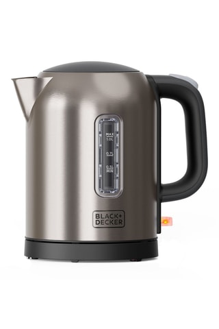 Bollitore in acciaio inossidabile senza BPA senza cavo - 1 l - 2200 W - Nero e argentato