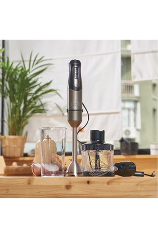 Frullatore a immersione 4 in 1 - 1000 W - 20 velocità - Nero e argentato