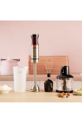 Frullatore a immersione in acciaio inossidabile - 1200 W - Nero, rosso e argentato