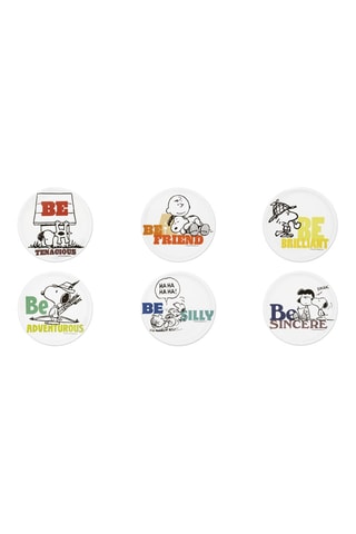 6 platos de porcelana para pizza Snoopy y Peanuts - 30,5 x 30,5 x 2 cm
