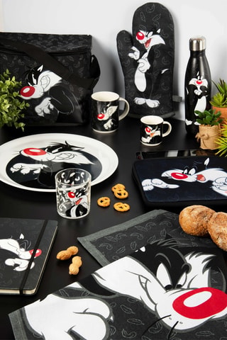 Agarrador Piolín y Silvestre Looney Tunes - Negro, blanco y rojo