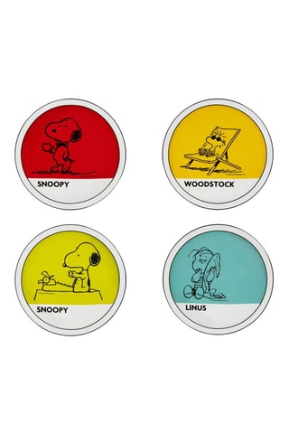 4 platos de pizza de porcelana Snoopy - 30,5 cm