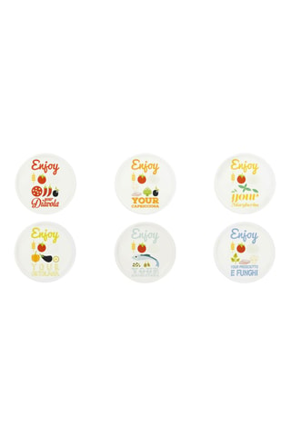 6 platos de porcelana para pizza Enjoyable - 31 cm
