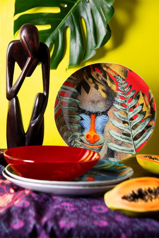 Vajilla de porcelana Madagascar Color - 18 piezas
