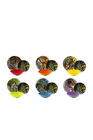 Vajilla de porcelana Madagascar Color - 18 piezas