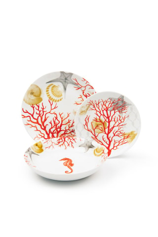 Vajilla de porcelana Coral -  18 piezas