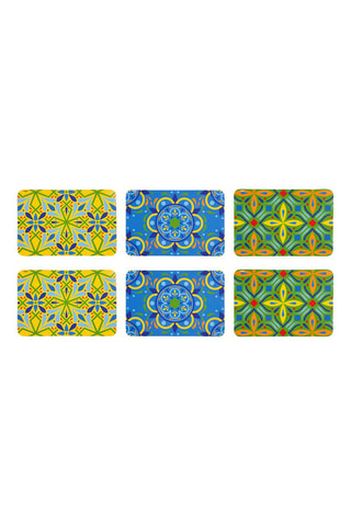 6 manteles individuales Puebla - Multicolor - 43,5 x 29 cm - Multicolor