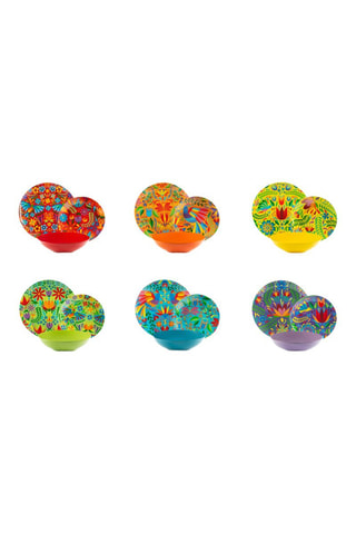 Vajilla de porcelana Mexican Flowers - 18 piezas