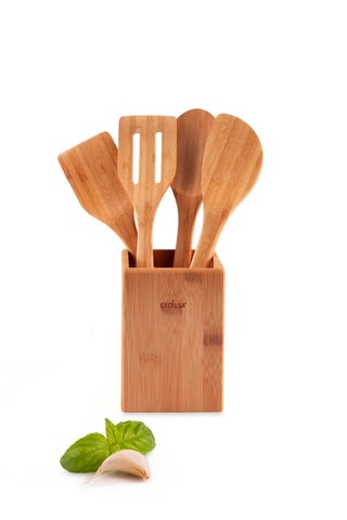 Juego de utensilios de cocina de bambú - 4 piezas