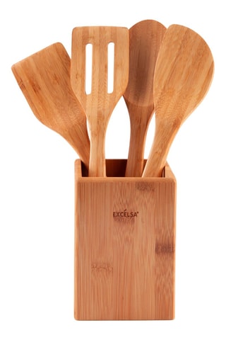 Juego de utensilios de cocina de bambú - 4 piezas