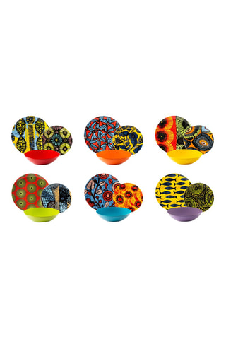 Vajilla de porcelana Afrika Chic - 18 piezas