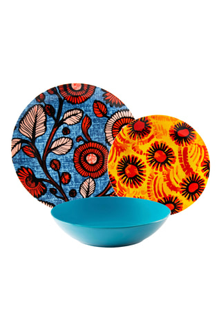 Vajilla de porcelana Afrika Chic - 18 piezas