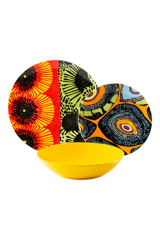 Vajilla de porcelana Afrika Chic - 18 piezas