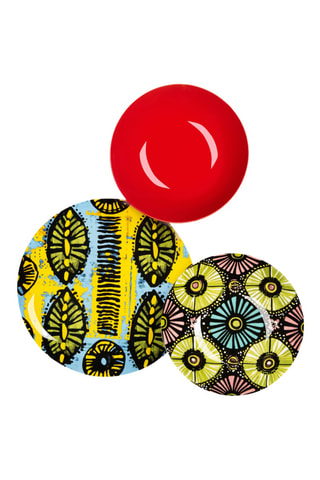 Vajilla de porcelana Afrika Chic - 18 piezas
